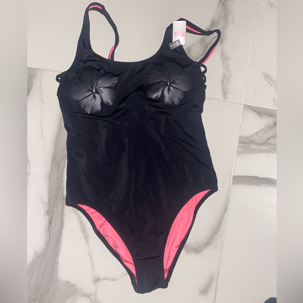 PINK Victoria's Secret Black One Piece Swimsuit